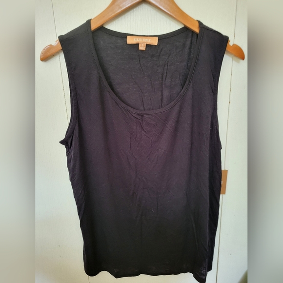 NWT Ellen Tracy Black Semi Sheer Tank Top Sz L - Picture 2 of 4